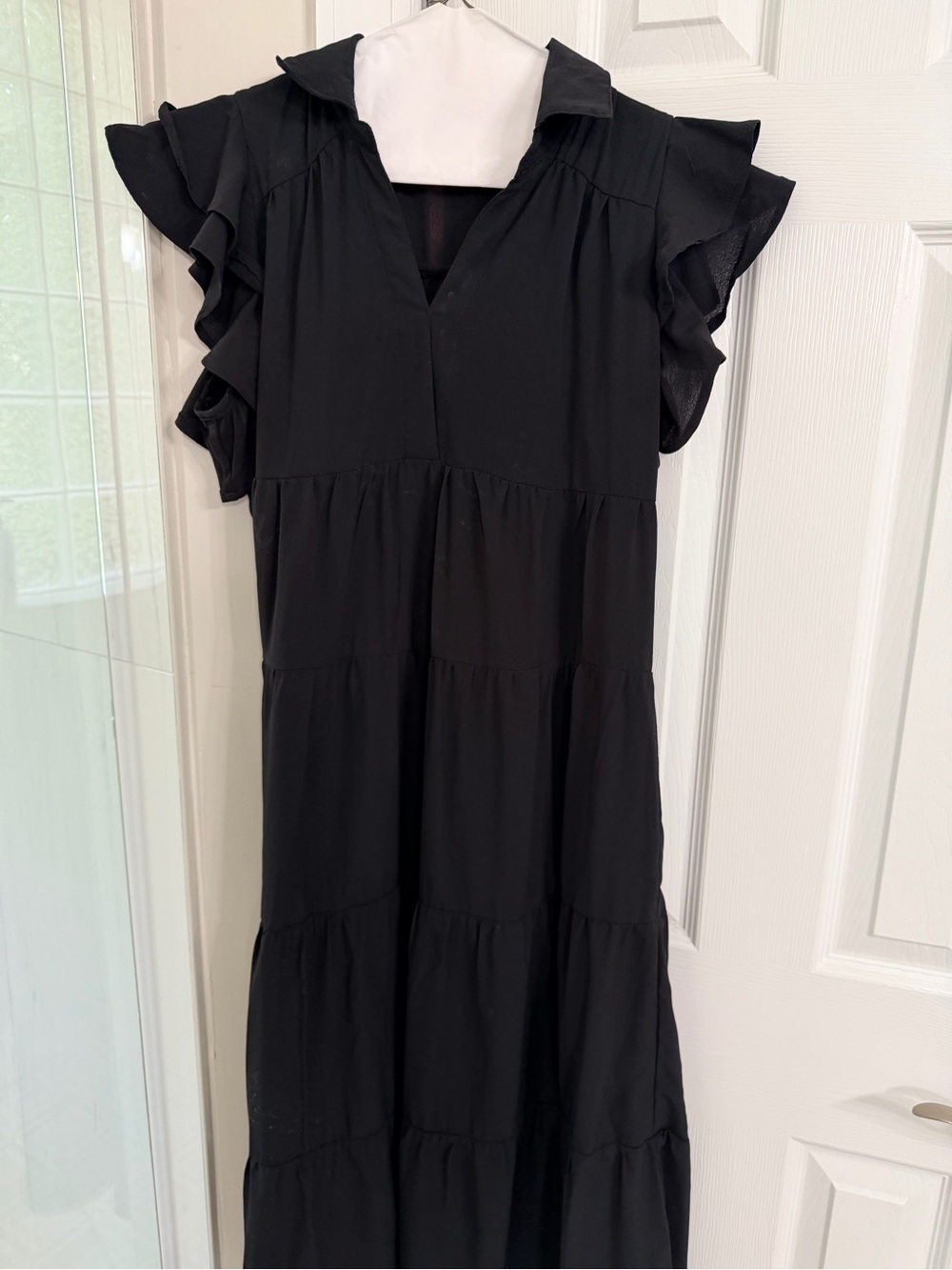 Umgee Women's Black Tiered Midi Dress